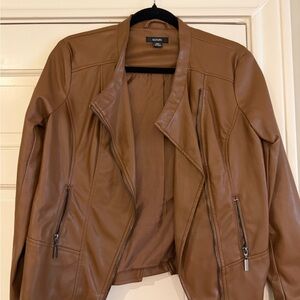 Alfani Women's Brown Leather Jacket